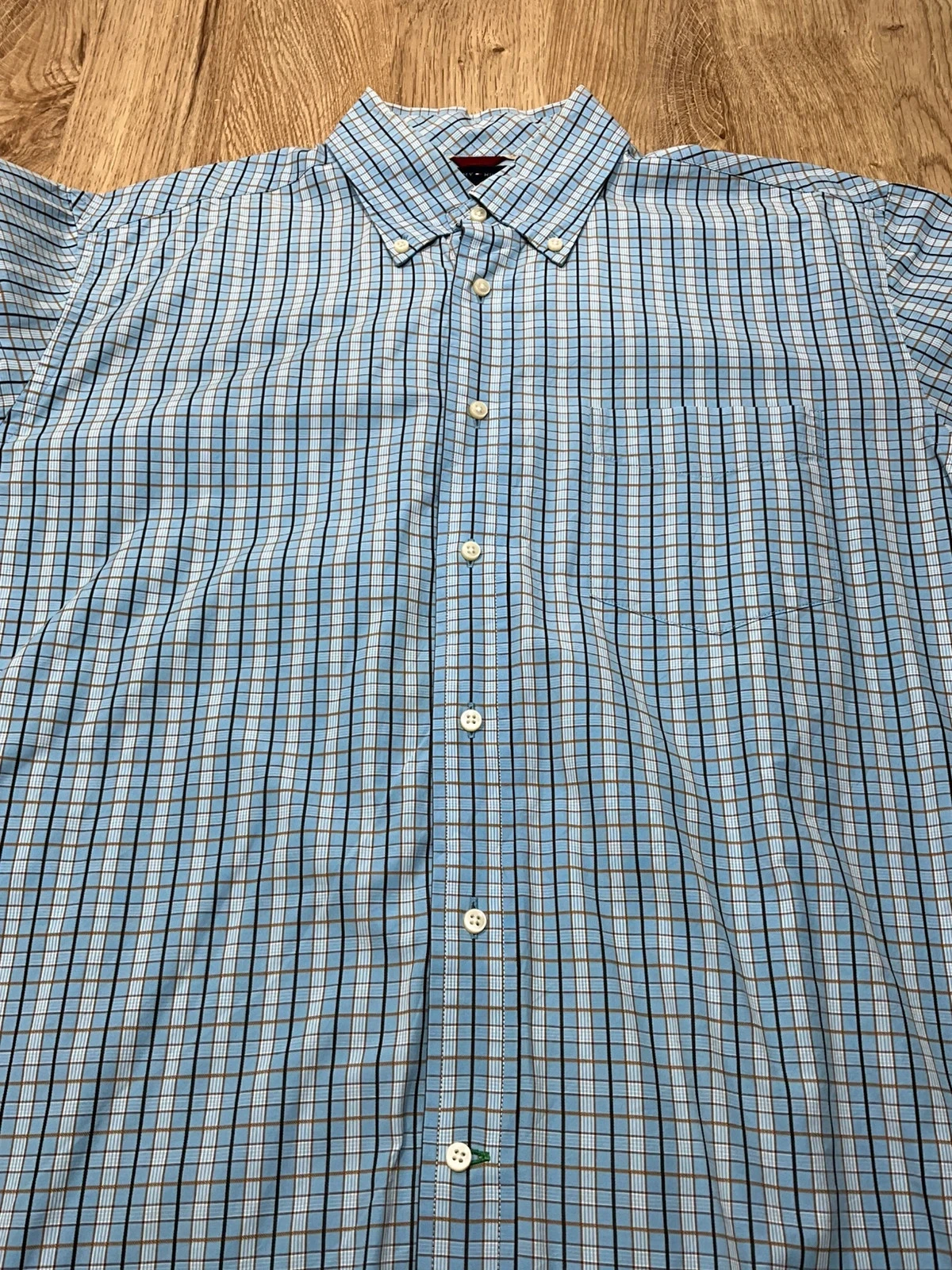 Chemise Tommy Hilfiger Coupe Classique L 100% Coton Carreaux Preppy Bleu Ciel – photo 4